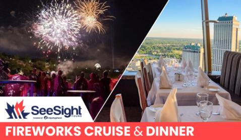 Night on Niagara Walking Tour with Fireworks Cruise + Dinner