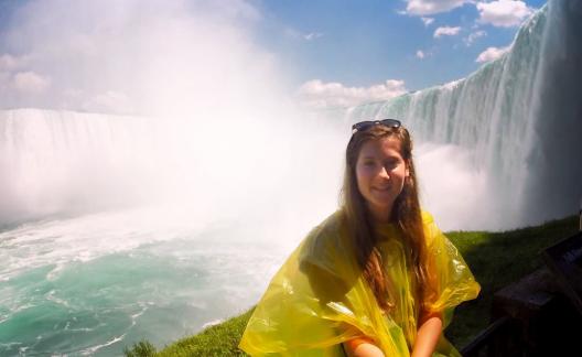Girl Journey Behind the Falls