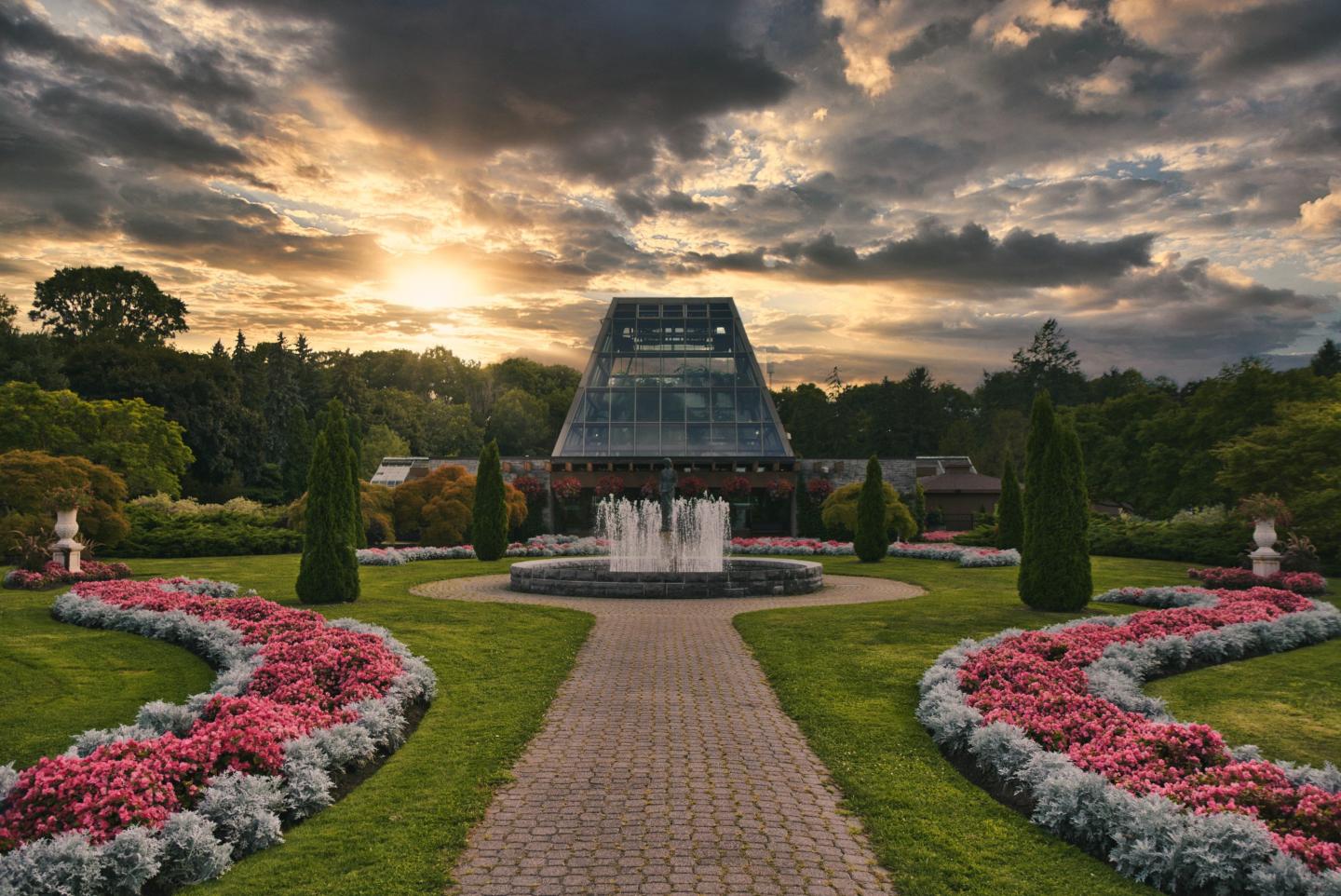 Floral Showhouse under a sunset